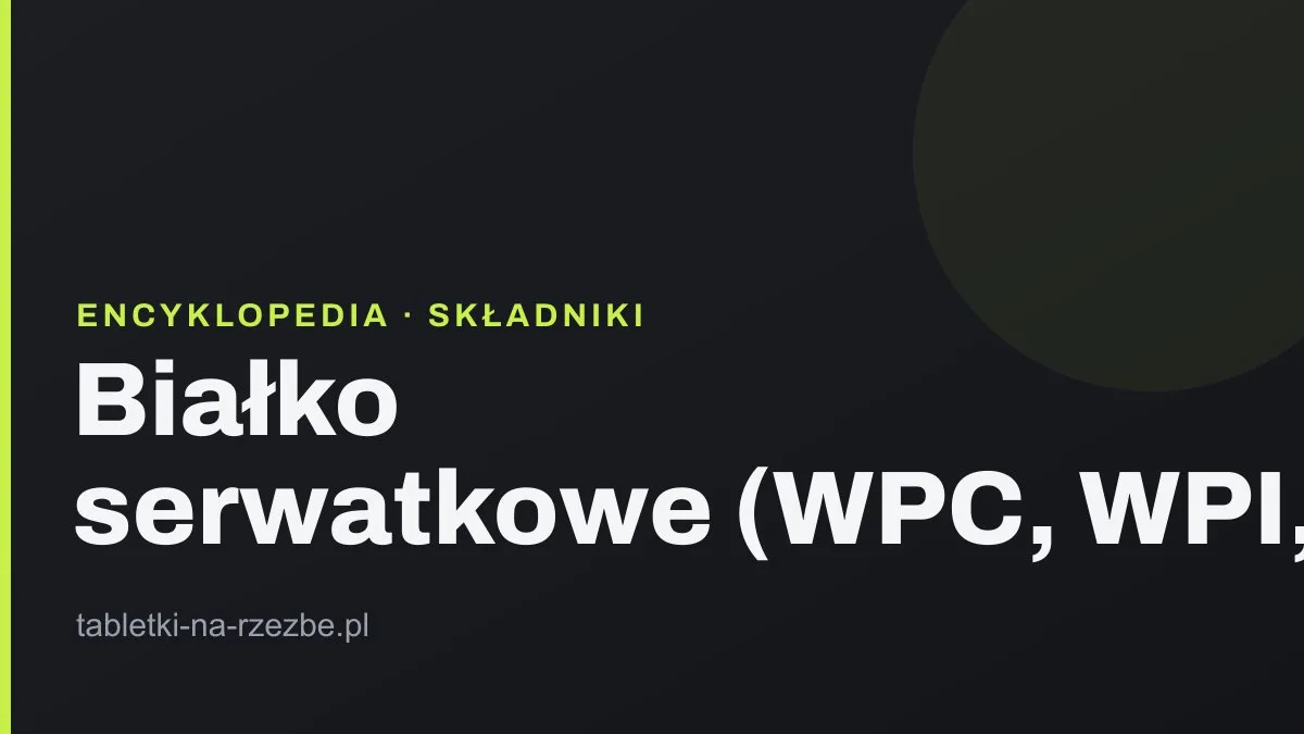 Grafika tytułowa hasła o białku serwatkowym na ciemnym tle