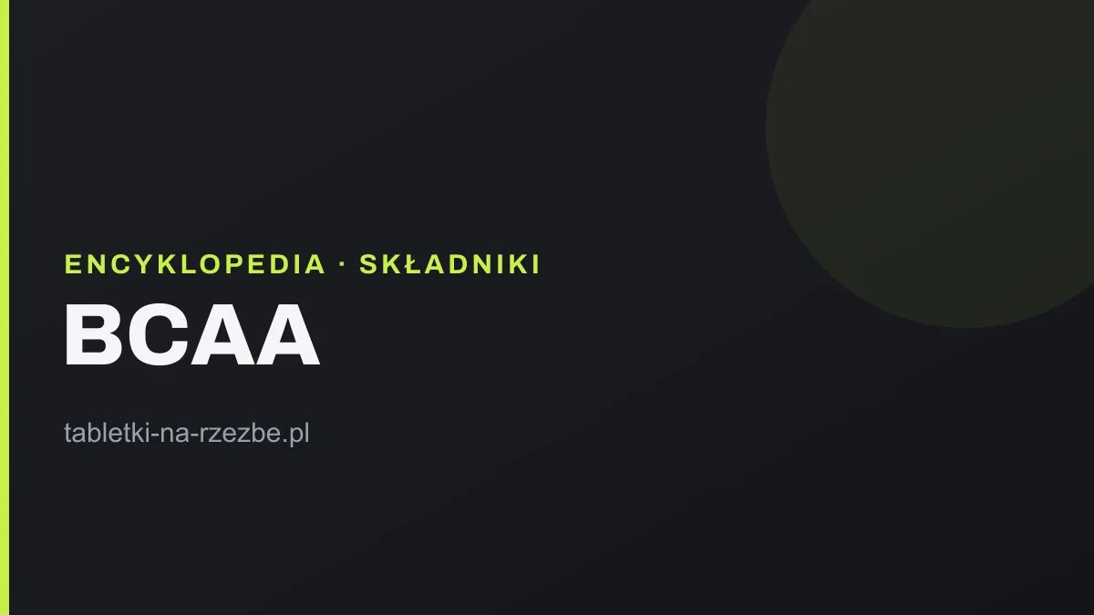 Grafika tytułowa hasła o BCAA na ciemnym tle