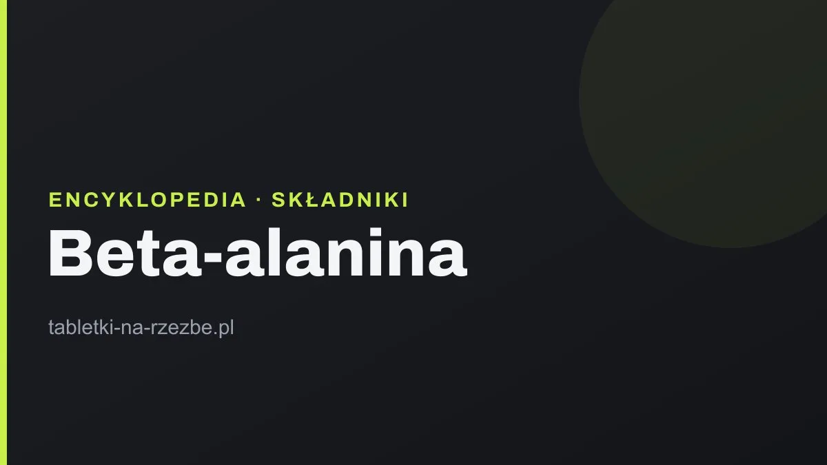 Grafika tytułowa hasła o beta-alaninie na ciemnym tle