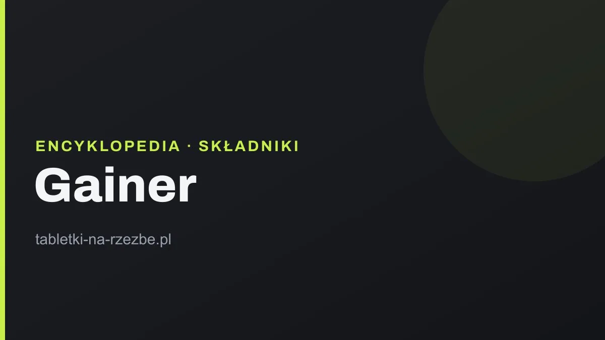 Grafika tytułowa hasła o gainerze na ciemnym tle