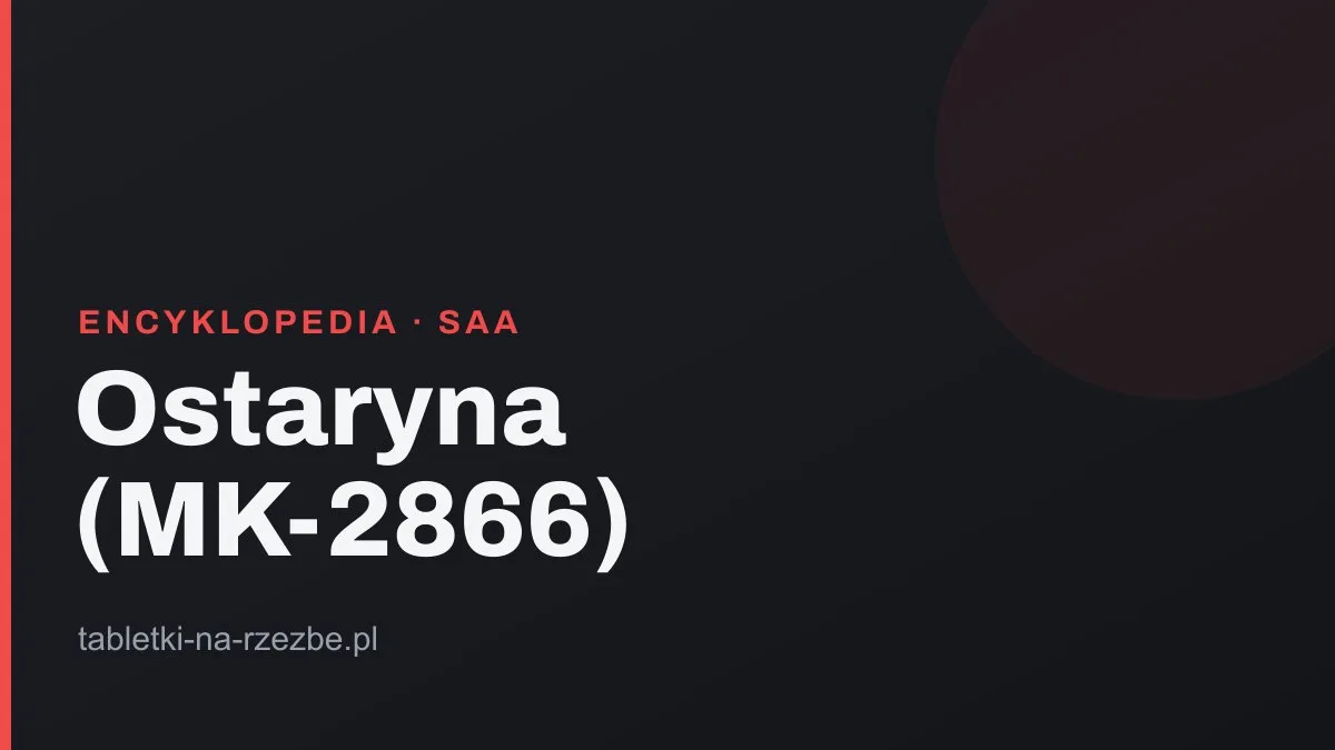 Grafika tytułowa hasła o ostarynie MK-2866 na ciemnym tle